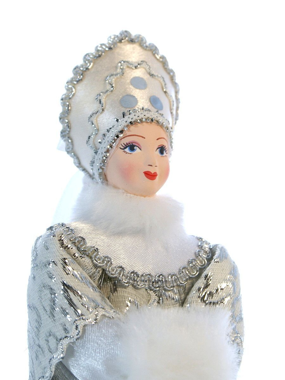 Кукла фарфоровая Снегурочка, новогодняя игрушка под елку, 25 см