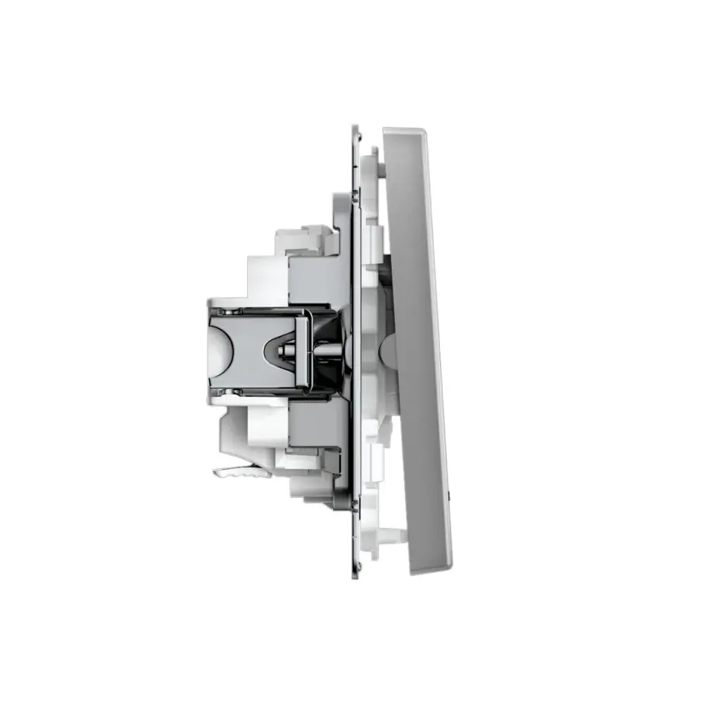 ARTGALLERY 2-клавишный ВЫКЛЮЧАТЕЛЬ с подсветкой, сх.5а, 10АХ, механизм, быстрозажим. клем., СТАЛЬ