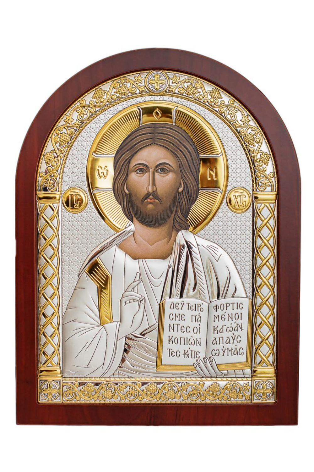 Спаситель, икона арочная, красное дерево, 60х75