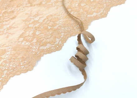 Отделочная резинка, с фестоном, 8 мм, телесный, Турция, (Арт: OTR635/8-898), м