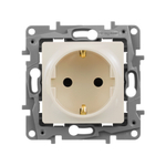 Розетка с заземлением со шторками 16А 250В слоновая кость ETIKA Legrand