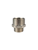 Ниппель переходной, латунь, наружная резьба 3/4"х1/2", никель, RTP
