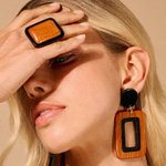 Серьги Nature Bijoux, Cannelle, с рогом и деревом байонг, NB26.1-12-90616 (коричневый)