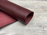 Capra Crocco Bordo (0,7-0,9 мм), цв. Бордовый, натуральная кожа козы