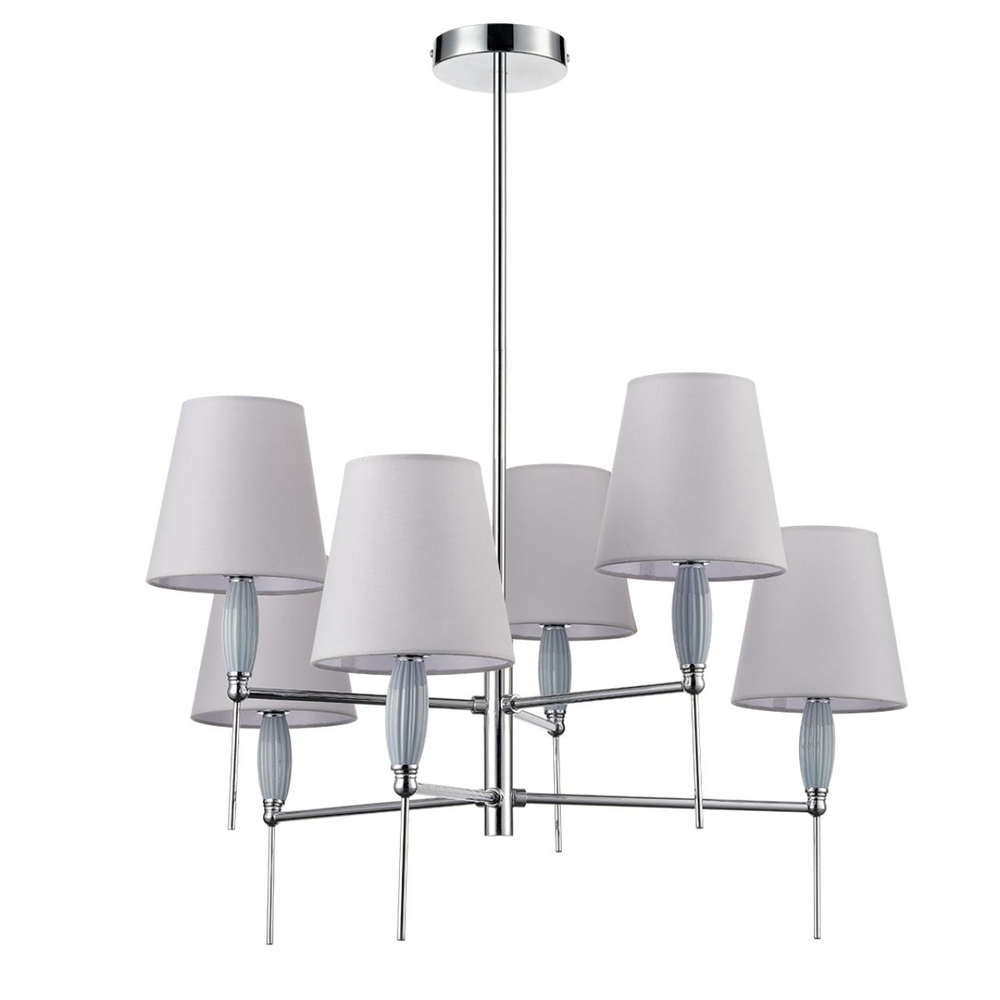 8279/6 CLASSI LN26 053 хром/серый, металл/керамика/текстиль Люстра Е14 6*40W 220V KARMEN