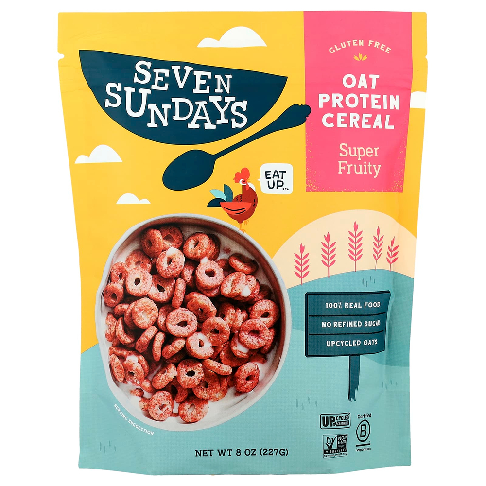 Seven Sundays, Овсяные протеиновые хлопья, суперфрукты, 227 г (8 унций)