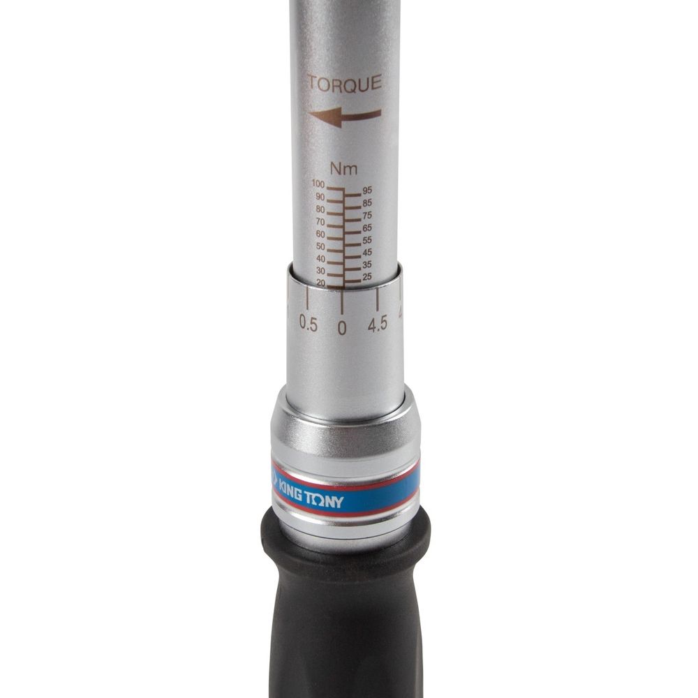 KING TONY (345201D11MR) Динамометрический ключ серии "FIT", 14х18 мм с набором рожковых насадок 13-30 мм, 20-100 Нм, кейс
