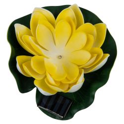 USL-S-827-PT060 YELLOW WATERLILY Садовый светильник на солнечной батарее Желтая кувшинка. Плавающий. 1 светодиода. Теплый белый свет. 1xААA Ni-Mh аккумулятор в-к. IP44. TM Uniel