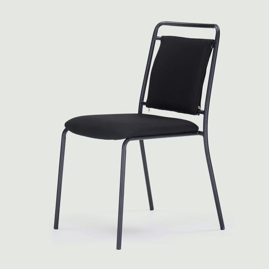 Стул металлический с мягким сиденьем и спинкой Sven черный