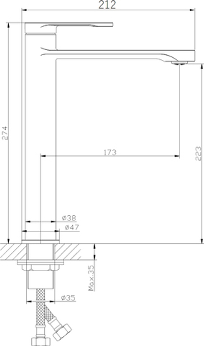 Смеситель для раковины DIWO Орёл ORL-02cr хром