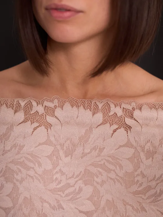 03-77 ОПТ Кружево эластичное 24 см, бежевый