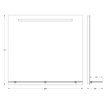 Зеркало Evoform с полочкой 80 см со встроенным LED-светильником 6 W 80x75 см