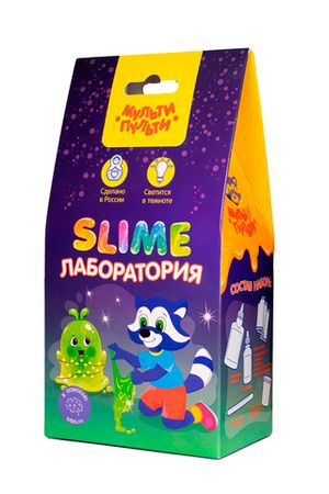 Набор для создания слайма "Slime лаборатория", зеленый, светящийся