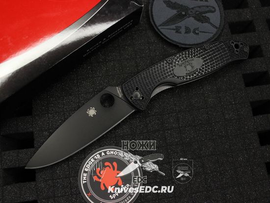 Складной нож Spyderco Resilience Lightweight Black Blade 142PBBK c клинком из стали 8Cr13MoV, рукоять FRN