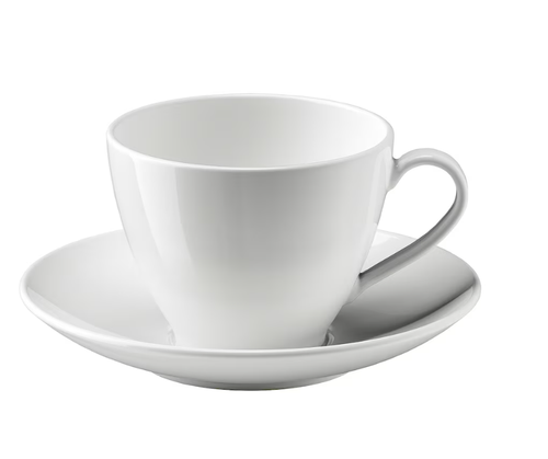 ВАРДЕРА VARDERA Кружка 360 мл и блюдце, набор, белый