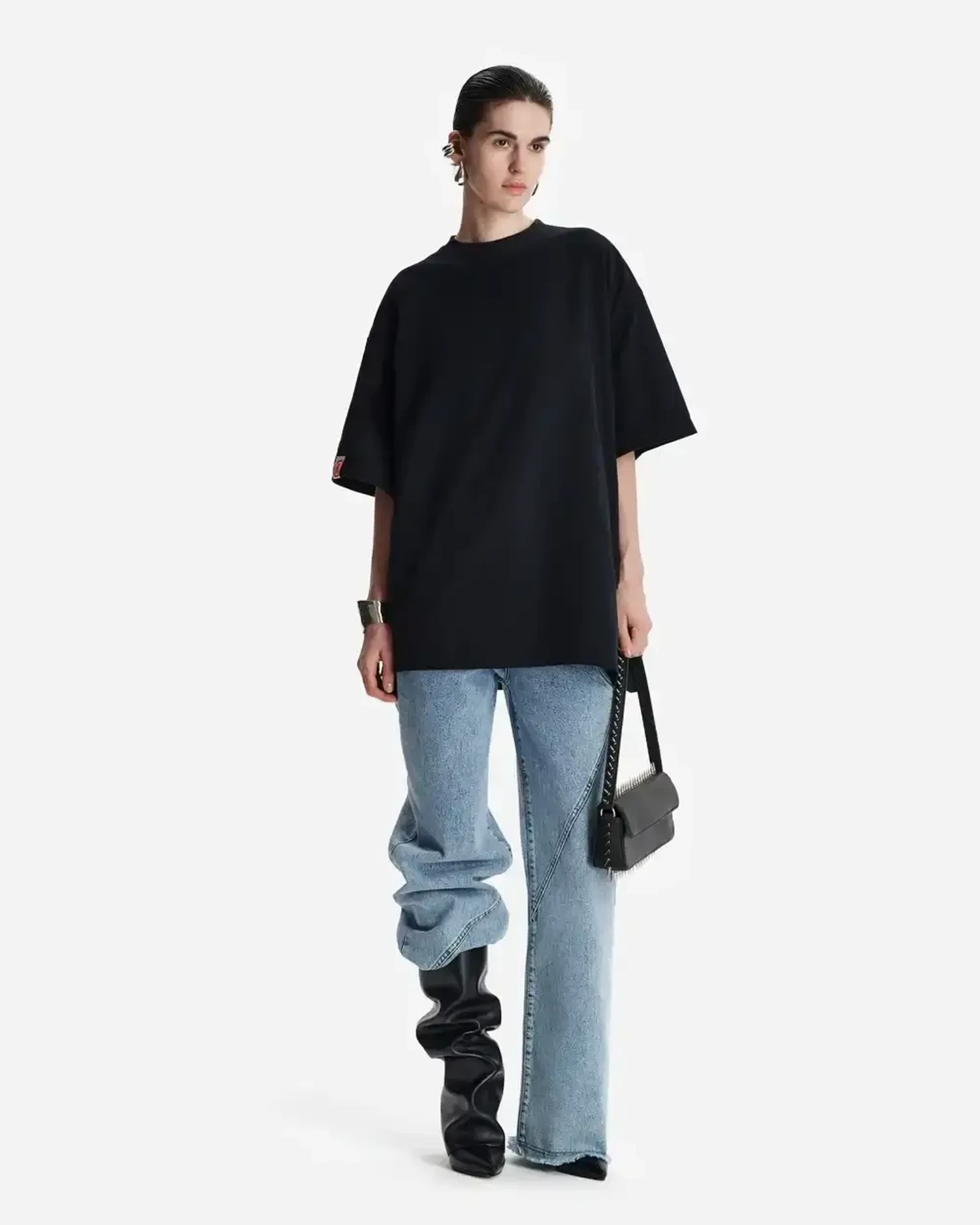 Футболка оверсайз из хлопка черная