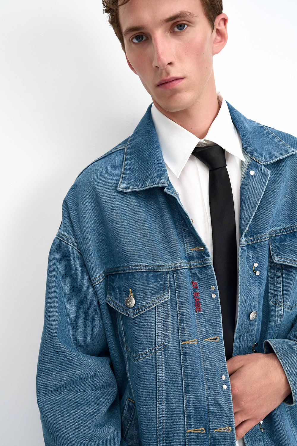 Джинсовая куртка мужская голубая Man Jeans Relaxed Jacket Dark blue