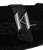 Кожаная сумка-мессенджер k/saddle suede shear Karl Lagerfeld - черный(236W3031)