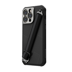 Защитный чехол от Nillkin с ремешком на руку для iPhone 14 Pro Max, серия Strap Case, металлическая рамка для линз камеры