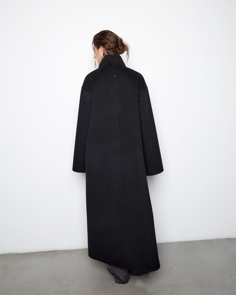 Пальто двухстороннее из шерсти Берберри серый/черный