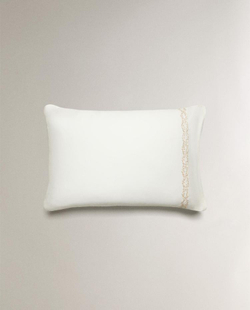 ZARA HOME АТЛАСНАЯ НАВОЛОЧКА С ВЫШИВКОЙ, ЗОЛОТОЙ