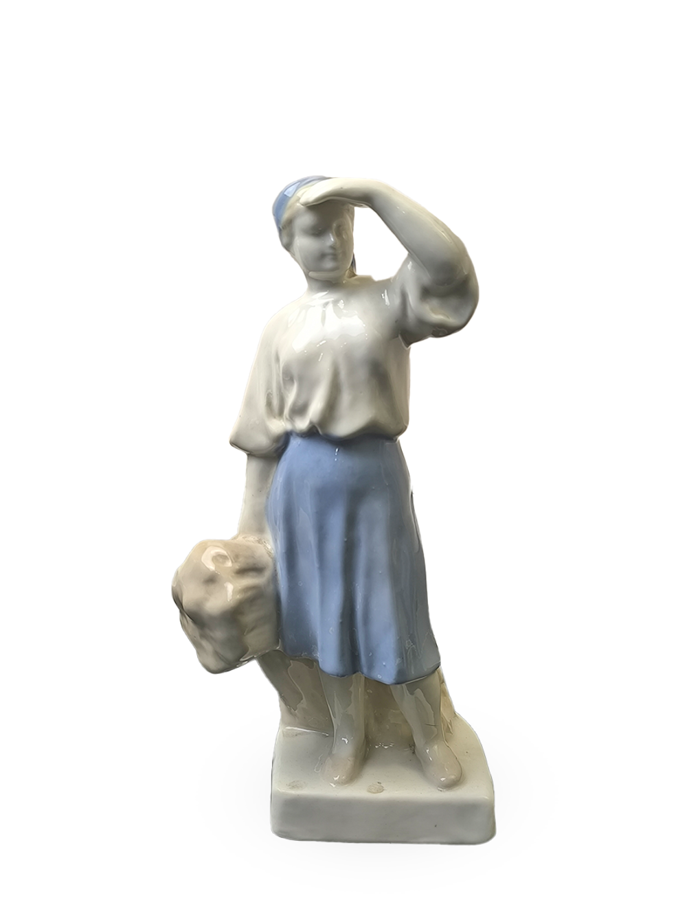 Фарфоровая статуэтка "Колхозница со снопом" Полонский ЗХК