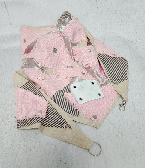 Шейный платок, бактус дизайнерский бежевый с розовым