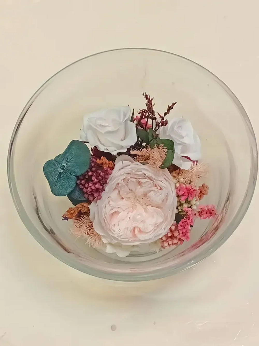 натуральные цветы в стекле, вакуум