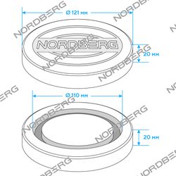 NORDBERG (PAD3) Резиновая насадка с логотипом для домкрата N32021E, N3203, N32030, N32031N, N32032, N32033, N32035