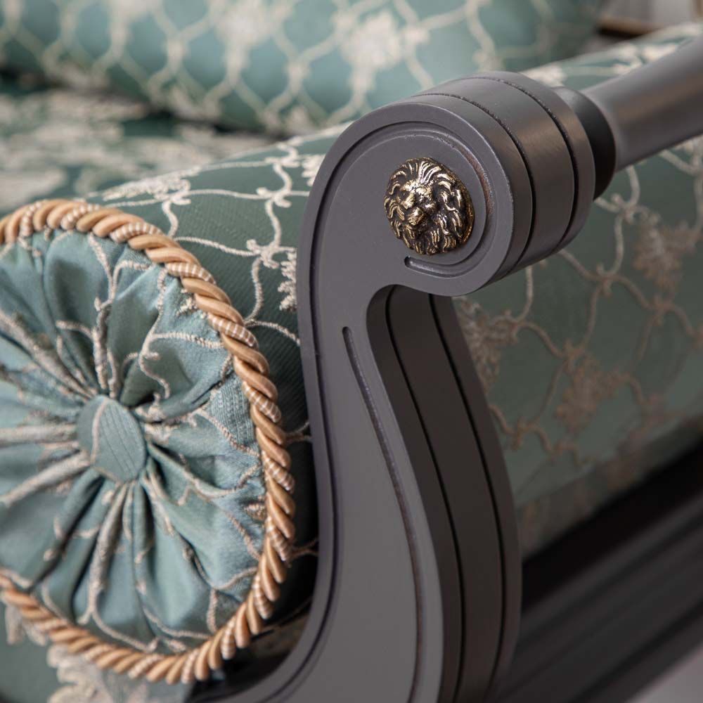 Банкетка Флоренция Премиум Серый Каледония Даймонд Минт Амбер