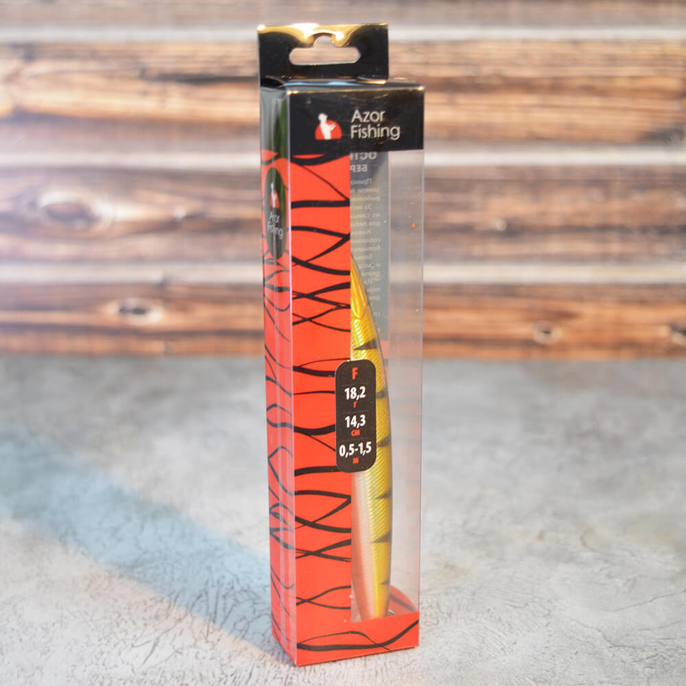 Воблер "Самурай Дип" Azor Fishing F,18,2г 143мм 0,5-1,5м