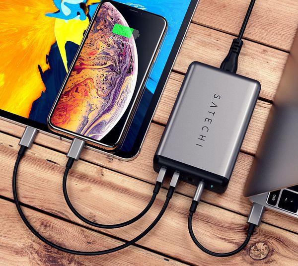 Сетевое зарядное устройство Satechi Dual Travel Charger 78W ST-MC2TCAM (Silver)