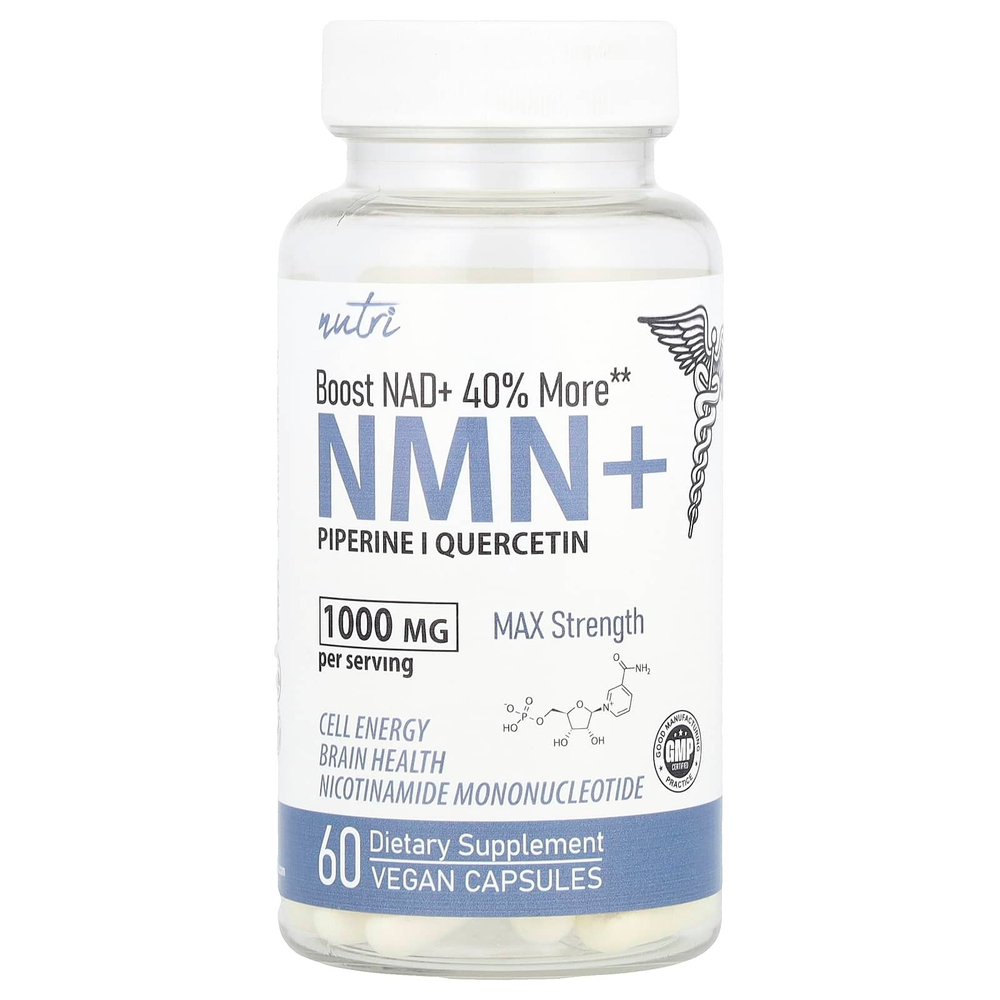 Nutri, NMN+, максимальная сила действия, 60 веганских капсул