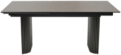Стол RAGNAR 180 1697 Коричневая кожа,Торцевая раскладка, керамика / Темно-серый каркас, ®DISAUR