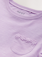 Футболка с вышивкой для девочки Next AM0-278, Сиреневый
