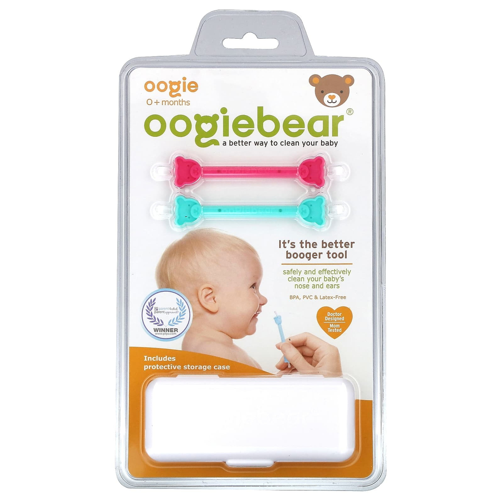 oogiebear, It's The Better Booger Tool, от 0 месяцев, синий/розовый, 2 шт.