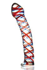 Стимулятор из стекла с узором (Цвет: красным и синим)