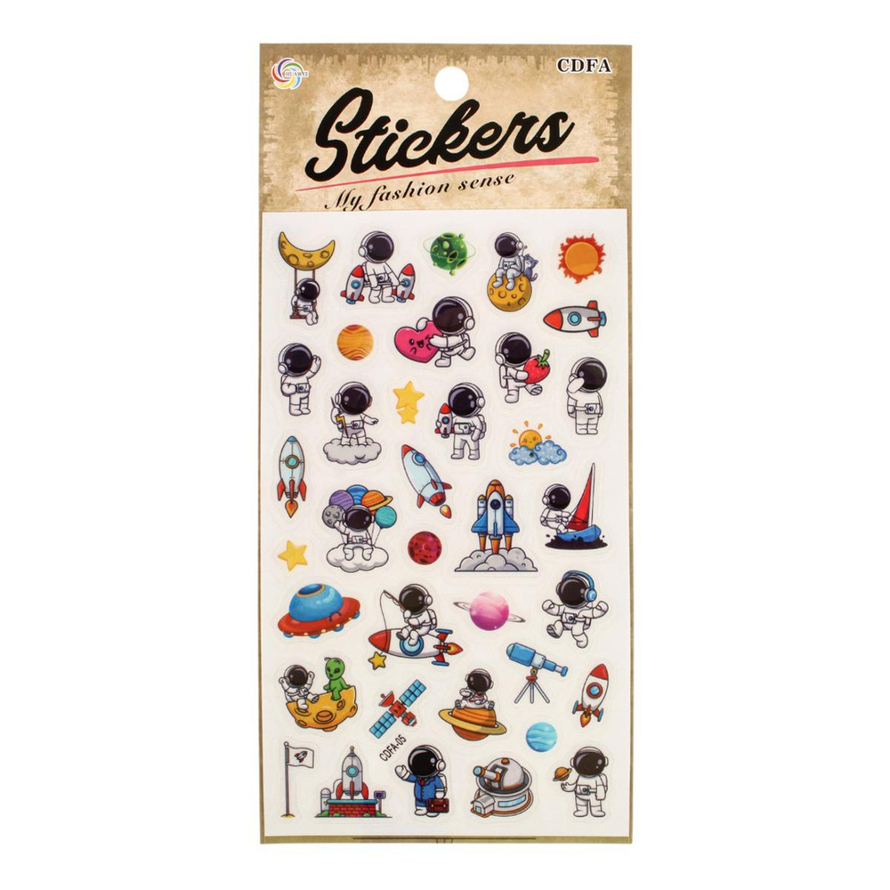 Наклейки "Космонавты" 21,5*11см. светятся в темноте