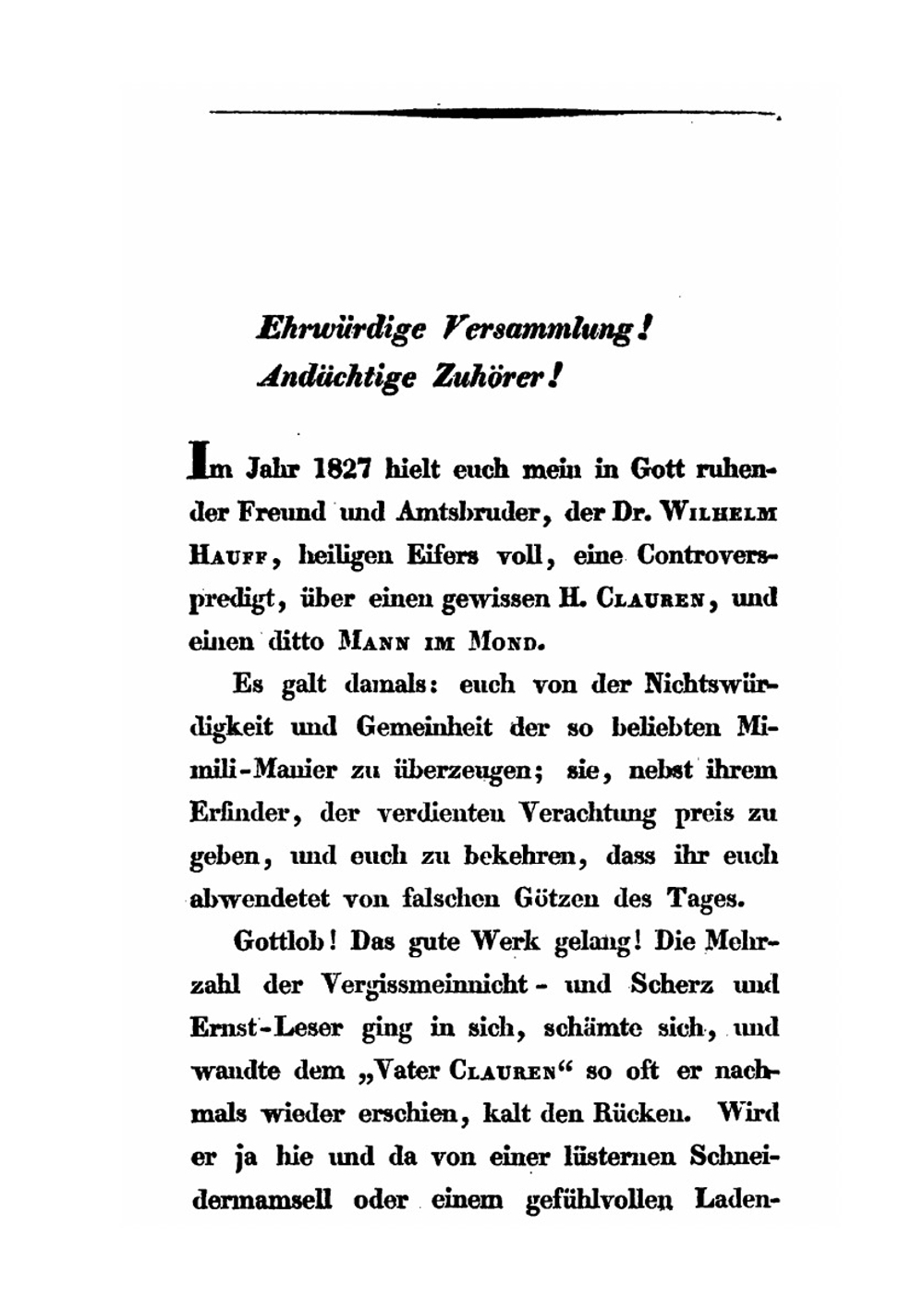 Controvers-Predigt Über Den Buchhändler Herrn Brockhaus Und Die Blätter Für Literarische Unterhaltung | J. Lyser
