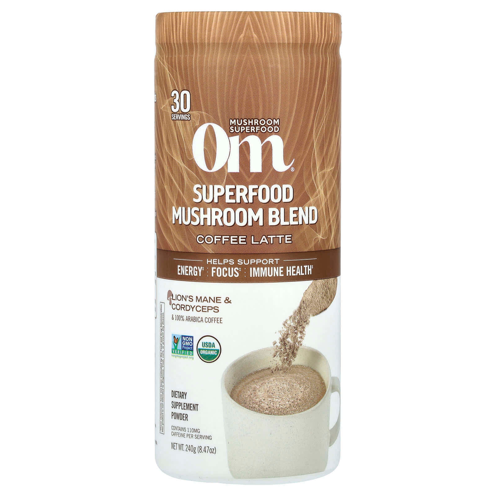 Om Mushrooms, Смесь грибов Superfood, кофейный латте, 240 г (8,47 унции)