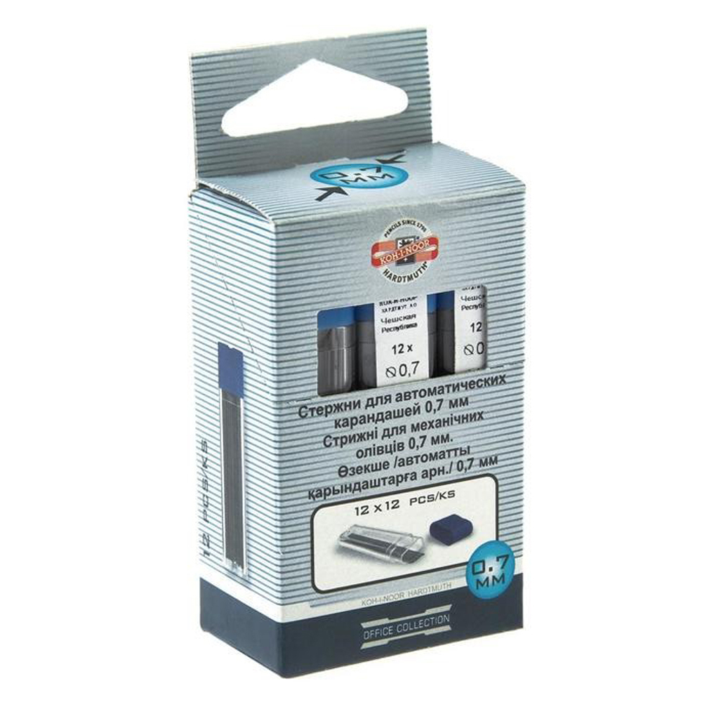 Грифель сменный для механического карандаша Koh-I-Noor, HB, 0.7 мм, 12 шт