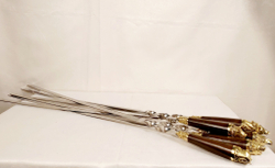 Набор шампуров "Звери"( латунь) в колчане с мангалом