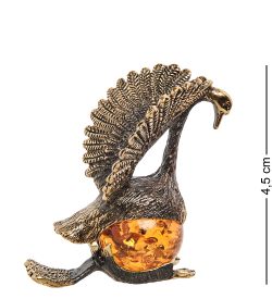 Народные промыслы AM-1239 Фигурка «Лебедь» (латунь, янтарь)