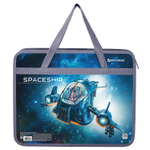 Папка на молнии с ручками BRAUBERG А4 1 отделение пластик 80 мм "Space trip" (3 штуки в упаковке)