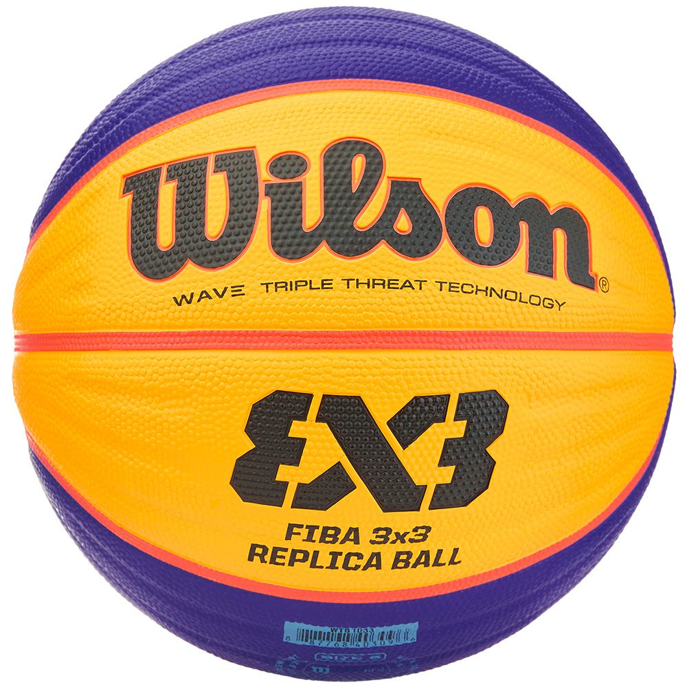 Мяч баск. WILSON FIBA3x3 Replica, WTB1033XB, р.6, резина, бутил. камера, желто-синий