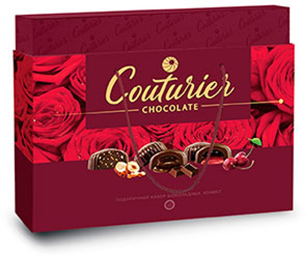 Набор шоколадных конфет Алые Розы (Крем-шоколад, Помадно-вишневая, Трюфель с дробленым фундуком) 320г