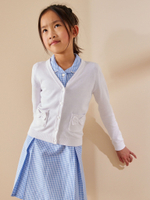 Кардиган школьный с карманами для девочки Next M82-237, Белый