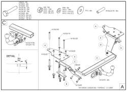 Фаркоп оцинкованный Galia F109C для Suzuki SX4 хетчбек 5 дверей 2006-2013 2WD/4WD, FIAT Sedici 2006-2014(паспорт и сертификат в комплекте)(без электрики)