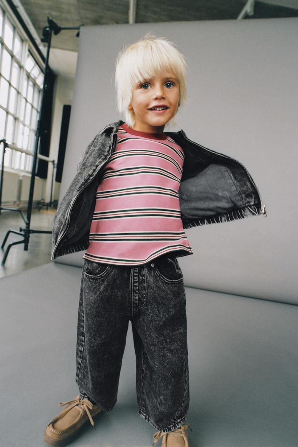 ZARA ДЖИНСОВЫЙ БОМБЕР, ЧЕРНЫЙ