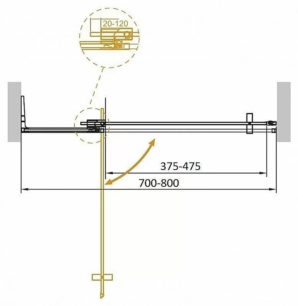 Душевая дверь Cezares Slider B-1 70 BR Cr
